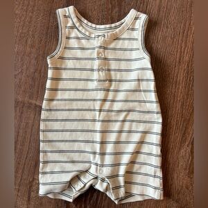 Colored Organics Cream Romper with Stripes
